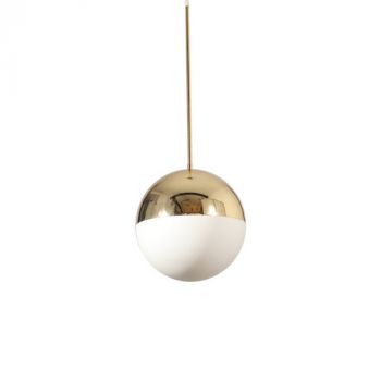 Spazio Pendant Lights 8673.2510, 8673.2530 Fifty50 Decorative orb Fitting with metal and glass shade 2.5m suspension Diam.250 (Multiple Colour/Finishes)
