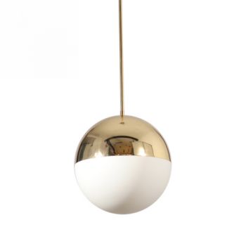 Spazio Pendant Lights 8673.4010, 8673.4030 Fifty50 Decorative orb Fitting with metal and glass shade 2.5m suspension Diam.400 (Multiple Colour/Finishes)