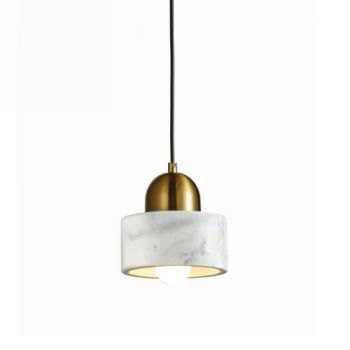 Spazio Pendant Lights 8697.1, 8697.2 Retro x Interior E27 with metal base and marble shade. 3M suspension Max. 60W (Multiple Colours/Finishes)