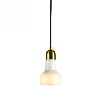 Spazio Pendant Lights 8698.1, 8698.2 Retro Y Interior E27 pendant with metal base and marble shade. 3M suspension Max. 60W (Multiple Colours/Finishes)
