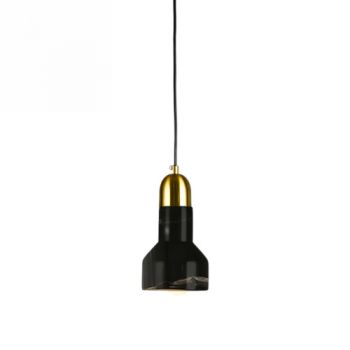 Spazio Pendant Lights WYN-8698.2 Retro Y Interior E27 pendant with metal base and marble shade. 3M suspension MAx.60W Black Marble / Gold