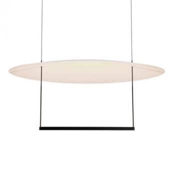 Spazio Pendant Lights 8707.3 AHA Moment 800 interior LED Fitting with aluminium body and metal diffuser. 2 meter suspension Large Black and White