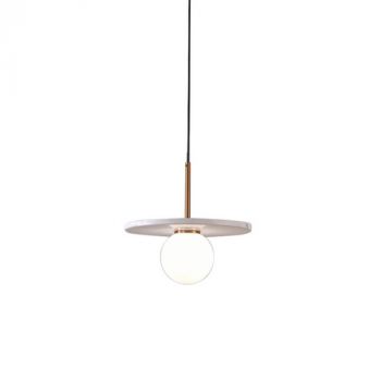 Spazio Pendant Lights 8709.1, 8709.2, 8709.3 Pascal Interior Fitting With A Metal And Marble Body, Glass Diffuser And G9 Lamp Base With 3m Suspension (Multiple Colours/Finishes)