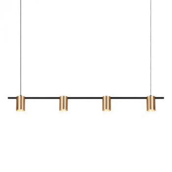 Spazio Pendant Lights WYN-8711.2 Occhio 4x10W 4 Light GU10 linear Fitting with aluminium body, Includes 2.8m suspension Black/Gold