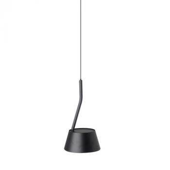Spazio Pendant Lights 8718.01 Lotus 6W Interior, dimmable LED Fitting with metal body and shade. 2m Suspension Matt Black