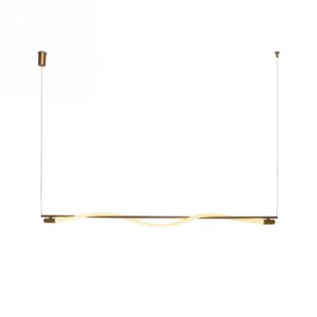 Spazio Pandant Lights 8727.3010 Wraparound Interior Linear LED Fitting With Aluminium Body And Silicon And Nylon Tubular Light Source IP20 Gold,Opal