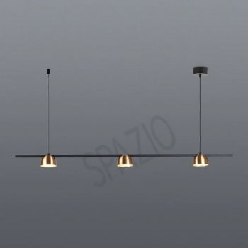 Spazio 8728.3010, 8728.3030, 8728.3031 Dallas 1000 230V LED, linear pendant with aluminium body and 3 x 7W LED light sources (Multiple Colours/Finishes)