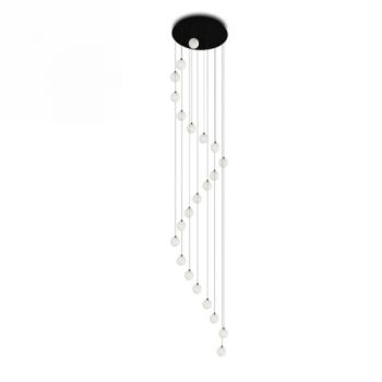 Spazio Pendant Lights 8730 Moulin Rouge 22 Light interior pendant with metal body and polyethylene diffusers. 4m suspensions Black, White