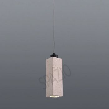 Spazio 8741.01 Eterna Square Decorative Pendant with travertine marble body and marble base Black, Travertine Marble