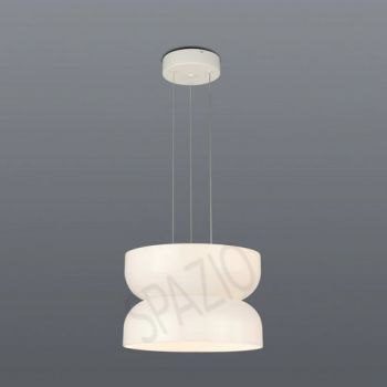 Spazio 8743.01 Strata 1 LED, Interior Pendant with metal base and glass shade Opal, Glass