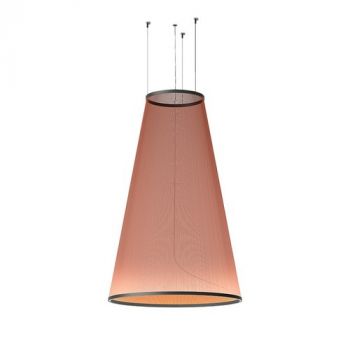 Spazio 8747 Cup Up Led Pendant With Aluminium Body And Rope Shade. Includes 3M Suspension. Black / Red Coffee