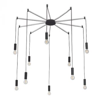 Spazio WYN-8753 10 LIGHT PENDANT WITH ALUMINIUM BODY 33M SUSPENSIONS LAMPS NOT INCLUDED Sand Black