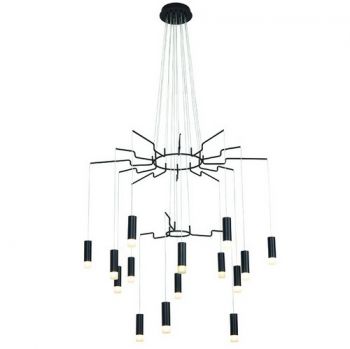Spazio Pendant Lights 8754 Marionette 15 Light With Aluminium Body And Acrylic Diffusers. 3.5m Suspensions