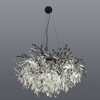 Spazio 8783.30 Venezia Decorative crystal chandelier with aluminium base, 1.2m suspension Black