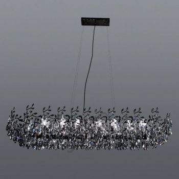 Spazio 8784.30 Rialto Decorative crystal chandelier with aluminium body, 1.2m suspension included Black