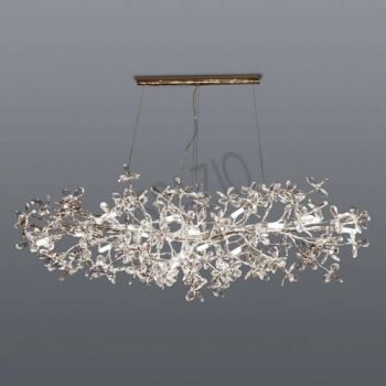 Spazio 8786.02.09 Firenze 2 Decorative crystal Chandelier with aluminium base. Includes 1.2m suspension Champagne