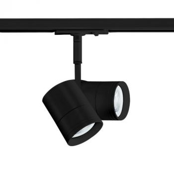 Spazio Track Light 8917.10.30T4, 8917.10.31T4 Double Trouble 4 Wire Track 2 Light track spot with aluminium body, includes 4 wire track adaptor 2x10W (Multiple Colours/Finishes)