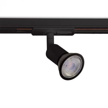 Spazio Track Light 8921.1.30, 8921.1.31 Covert GU10 mini 3 wire track spot made up of aluminium with a 90° tilt and 355° rotation 10W (Multiple Colours/Finishes)
