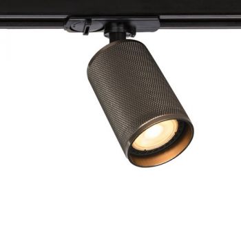 Spazio WYN-8926.3.12 Boston Blk/ Annealed Bronze Interior, 3 Wire Gu10 Spot With Annealed Aluminium Finish. Blk/ Bronze