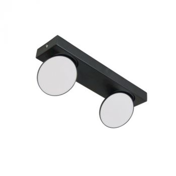 Spazio Spotlight 8970.2.30 Bristol 2 2 X 5W Black 2 Light Dimmable Led Adustable,Surface Spot With Aluminium Body And Plastic Diffusers.