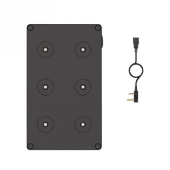 Spazio CH.010.06 6 Port Charging Base 6 Port Wireless Charging Base, Compatible With Most A Variety Of Rechargeable Table Lamps Black