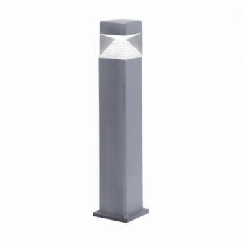 Spazio Bollard DS1.564.000.LXD1K Ester CTC 10W Bollard With Shockproof Resin Body And Clear Diffuser Grey