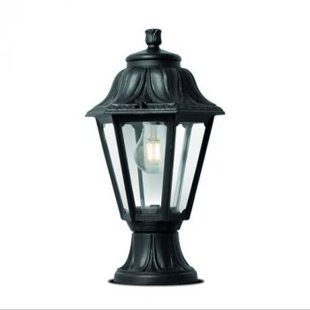 Spazio Outdoor Wall Light E22.110.000.AXE27 Anna/Mikrolot Wall top lantern with a shockproof resin body and PMMA diffuser 60W Black
