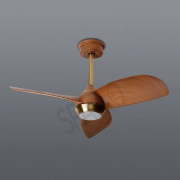 Spazio FA.001.52 Fan-Tastic 22W Gold / Walnut Blades Interior, decorative ceiling fan with metal body, acrylic diffuser and ABS blades, dimmable LED light source. Includes remote control
