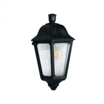 Spazio Outdoor Wall Light M22.000.000.AXE27 Iesse Wall mounted lantern with shockproof resin body and PMMA diffuser 60W Black