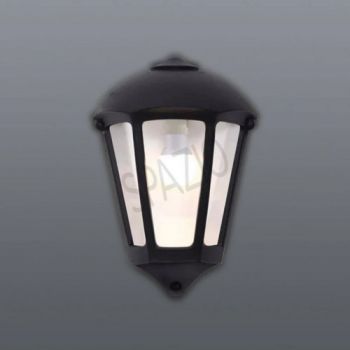 Spazio M24.000.000.AYE27 Giulio Classic wall lantern with shockproof resin body and polycarbonate diffuser Black