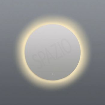 Spazio MIR.100 Como 17.2W Small Backlit, dimmable, LED round mirror with aluminium body and acrylic diffuser White