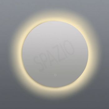 Spazio MIR.101 Como 20.5W Large Backlit, dimmable, LED round mirror with aluminium body and acrylic diffuser White