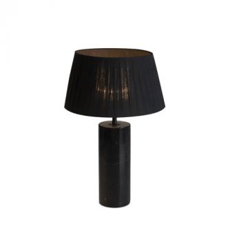 Spazio UB.130363 Stilos 5W Touch dimmable, rechargable, 3CCT table lamp with marble body and fabric shade Black / Black Marble