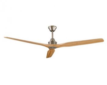 Timber Fans Monaco Natural Timber Brushed Steel Ceiling Fan (Multiple Sizes)