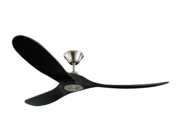 Timber Fans Sirocco Satin Black With Brushed Steel Ceiling Fan (Multiple Sizes)