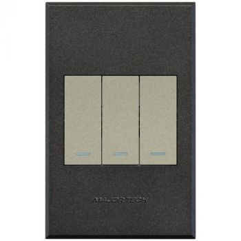 Major Tech Veti 3 3V1022TG, 3V1022TB, 3V1022GT, 3V1022GG, 3VW1022 Bell Press 2x Two Way Three Lever Switch (Multiple Colours/Finishes)