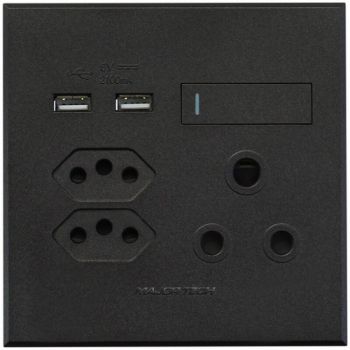 Major Tech Veti 3 3V27GG, 3V27GT, 3V27TB, 3V27TG, 3VW27 Double USB Double V-Slim Single RSA Socket (Multiple Colours/Finishes)