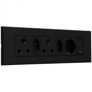 Major Tech Veti 3 3VOMNI4 Rsa V-Slim And Schuko Omni Cluster Complete (Multiple Colours/Finishes)