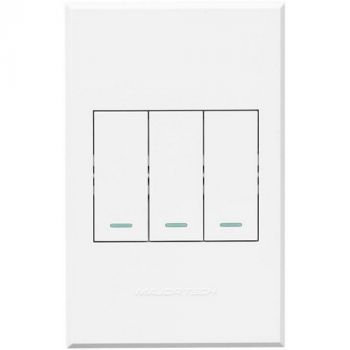 Major Tech Veti 3 3VW1002, 3V1002GG, 3V1002GT, 3V1002TB, 3V1002TG Two Way 2xBell Press Three Lever Switch (Multiple Colours/Finishes)