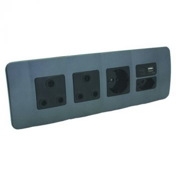 Major Tech Veti 1 OMNI1BGM Double RSA Socket Single RSA Schuko Single USB Charger And Single RSA V-Slim (Multiple Colours/Finishes)