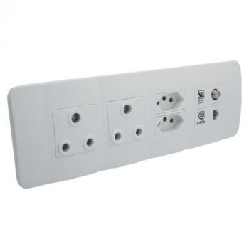 Major Tech Veti 1 OMNI2WWT Double RSA Socket Single RSA V-Slim Single Satellite Outlet And Single Cat. 6 Data (Multiple Colours/Finishes)