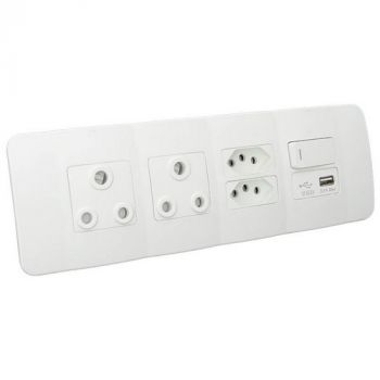 Major Tech Veti 1 OMNI3WWT USB Omni Cluster Wall Socket (Multiple Colours/Finishes)