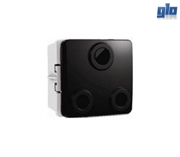 Major Tech Veti 1 V202BK 16A RSA Dedicated Socket Outlet - Black (Left Hand Diagonal Split Earth)