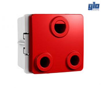 Major Tech Veti 1 V202RD 16A RSA Dedicated Socket Outlet - Red (Horizontal Split Earth)