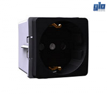 Major Tech Veti 1 V206BK 16A Schuko Socket Outlet (With Side Earth) - Black