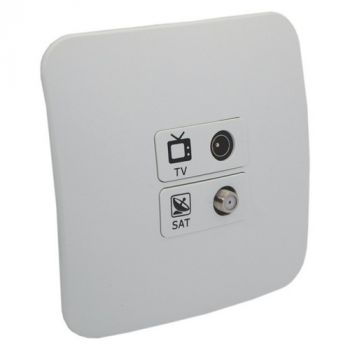 Major Tech Veti 1 V3012CWWT, V3012CWSV, V3012CWCN TV And Satellite Socket Outlet (Multiple Colours/Finishes)