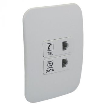 Major Tech Veti 1 V3045CWWT, V3045CWSV, V3045CWCN Telephone And Data Socket Outlet (Multiple Colours/Finishes)