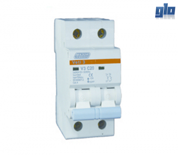 Major Tech Veti V3C2P06 6A 3kA Double Pole MCB