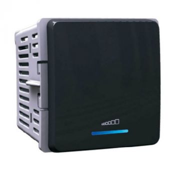 Major Tech Veti 1 V4014PNBK 400W Two-Way Push Button Dimmer With Locator Black White