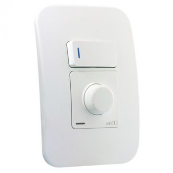 Major Tech Veti 1 V4014RSWWT, V4014RSWSV, V4014RSWCN Rotary Dimmer With Locator Switch (Multiple Colours/Finishes)